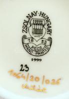 Zsolnay,áttört virág mintás kaspó, kézzel festett, jelzett, hibátlan, 10x9cm