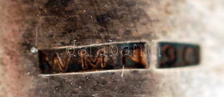 Ezüstözött teáskanál + teafűtartó kanál + cukorfogó csipesz, jelzettek