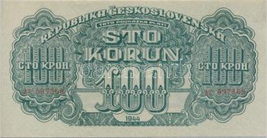 Csehszlovákia 1944. 100K T:II- Czechoslovakia 1944. 100 Korun C:VF