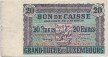 Luxemburg 1918. 20Fr T:III- Luxembourg 1918. 20 Francs C:VG