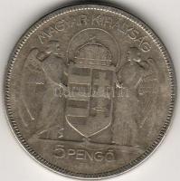 1930. 5P Ag "Horthy jobbra" T:2/3