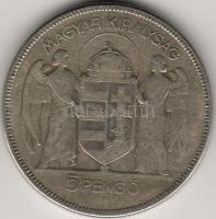 1930. 5P Ag "Horthy jobbra" T:2/3
