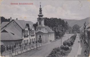 Boksánbánya, Németbogsán, Fő utca, templom; kiadja Rosner Adolf / main street, church (EB)