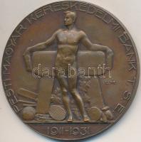 Ligeti Miklós (1871-1944) 1934. "Pesti Magyar Kereskedelmi Bank T.S.E. 1911-1931 / Úszóverseny 1934" Br sportérem (50mm) T:2