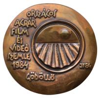 Janzer Frigyes (1939-) 1984. "Országos Agrár Film és Videó Szemle 1984 Gödöllő" Br emlékérem (106,5mm) T:2,2-