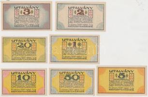 Székesfehérvár 1921. "Légszeszgyár és Vegyiművek Részv.-Társ." 10f + 20f + 50f + 1K + 2K +...