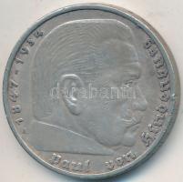 Német 3. Birodalom 1935A 5M Ag "Hindenburg" T:2,2- apró ph.
German Third Reich 1935A 5 Mar...