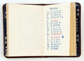 1933 Tárcanaptár az 1933. évre, minikönyv formátumban, bőrkötésben, előlapján díszes zománc rátéttel