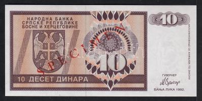 Bosznia Hercegovina/Szerb Köztársaság 1992. 10D "SPECIMEN-0000" (Minta) T:I