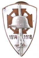 ~1930. "Országos Frontharcos Szövetség" zománcozott Br miniatűr gomblyukjelvény, hátoldalon "BERÁN N. BPEST DÖBRENTEI U. 2." gyártói jelzéssel T:2 zománchiba Hungary ~1930. "Hungarian Front Fighters Association" enamelled Br miniature button badge with makers mark "BERÁN N. BPEST DÖBRENTEI U. 2." C:XF enamel error