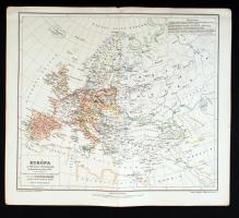 cca 1900 Európa a francia forradalom és Napóleon korában(1810), tervezte: Dr. Brózik Károly, rajzolt...