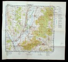 1972 A Magyar Néphadsereg Vezérkara által kiadott L-36-97-B(Peterd) oktatótérkép jelmagyarázattal, 5...