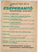 cca 1960 Az Eszperantó nyelv propaganda nyomtatványa, 29x21cm