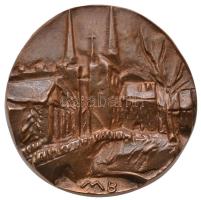 Mladonyiczky Béla (1936-1995) "Városrészlet" Br plakett (87mm) T:2