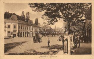 Munkács, Fő utca, Novák Lajos utóda üzlet; kiadja Nagy Albert / main street (EK)