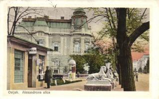 Eszék, Essegg, Osijek; Alexandrova ulica, Tramvajska stanica / street, tram station (EK)
