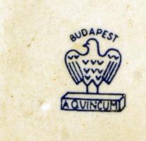 Hollóházi nyuszival játszó kisfiú, kézzel festett, jelzett, hibátlan, 14x10x6cm /Handpainted Hollóhá...