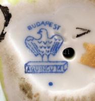 Aquincum, kézzel festett kislány, jelzett, hibátlan, 10x10x5cmcm /Handpainted Hollóháza chinaware fi...