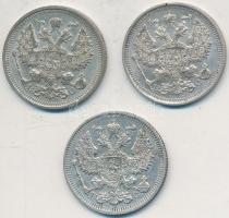 Orosz Birodalom 1914-1916. 20k Ag (3xklf) T:2,2-
Russian Empire 1914-1916. 20 Kopeks Ag (3xdiff) C:X...