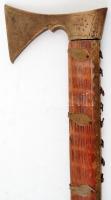 Régi fokos réz fejjel és díszítéssel, 80cm