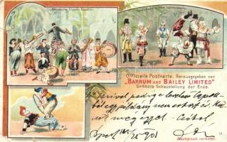 Barnum and Bailey, Grösste Schaustellung der Erde / Circus, litho - 2 old postcards, mixed quality