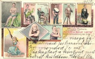 Barnum and Bailey, Grösste Schaustellung der Erde / Circus, litho - 2 old postcards, mixed quality