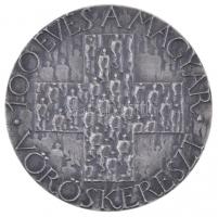 Asszonyi Tamás (1942-) 1981. "1881-1981 / 100 éves a Magyar Vöröskereszt" ezüstözött fém e...