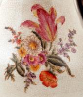 Modern kínai Wong Lee porcelán váza, máz alatt repesztett, kézzel festett, jelzett ("WL 1895&qu...