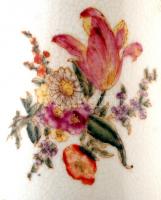 Modern kínai Wong Lee porcelán váza, máz alatt repesztett, kézzel festett, jelzett ("WL 1895&qu...