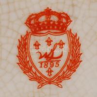 Modern kínai Wong Lee porcelán váza, máz alatt repesztett, kézzel festett, jelzett ("WL 1895&qu...