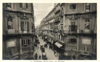 Palermo, Quatro Canti, Via Macquada / quarter, street, automobiles