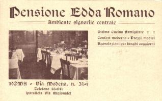 Rome, Roma; Pensione Edda Romano / hotel, restaurant, interior