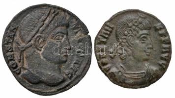 Római Birodalom / Siscia / I. Constantinus 326-327. Follis Cu (2,46g) + Constans 337-340. AE3 Cu (1,63g) T:2- Roman Empire / Siscia / Constantine I 326-327. Follis Cu "CONSTAN-TINVS AVG / PROVIDEN-TIAE AVGG - .ASIS." (2,46g) + Constans 337-340. AE3 Cu "CONSTAN-S PF AVG / GLOR-IA EXERC-ITVS - .ASIS." (1,63g) C:VF RIC VII 200., VIII. 103.