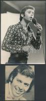 3 db fotó Szécsi Pál (1944-1974) énekesről, az egyik dedikált, különböző méretben