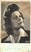 Karády Katalin, saját kezűleg aláírt színészlap / signed postcard (EK)