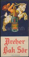 Dreher Bak Sör litho számolócédula, Klösz Gy. és Fia Budapest kiadásában