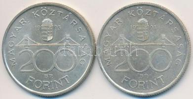 1993. 200Ft Ag "MNB" (2x) T:2,2-