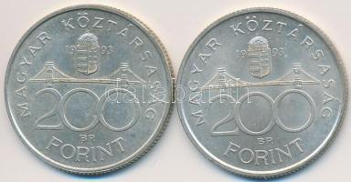 1993. 200Ft Ag "MNB" (2x) T:2,2-
