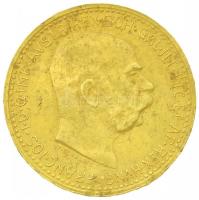 Ausztria 1910. 10K Au "Ferenc József" (3.38g/0.900) T:2- ütésnyom Austria 1910. 10 Kronen Au "Franz Joseph I" (3.38g/0.900) C:VF ding