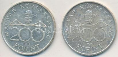1994. 200Ft Ag "Deák" (2x) T:2,2-