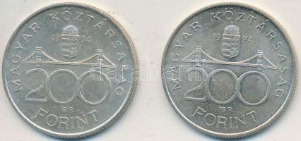 1994. 200Ft Ag "Deák" (2x) T:2,2-