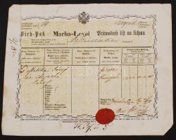 1860 Szécsénke, Nógrád vármegye, Kétnyelvű marhalevél szép viaszpecséttel
