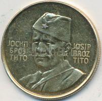 Jugoszlávia 1973. "Josip Broz Tito" jelzett, aranyozott Ag emlékérem (5.02g/0.925/24mm) T:2 Yugoslavaia 1973. "Josip Broz Tito" hallmarked, gilt Ag commemorative medallion (5.02g/0.925/24mm) C:XF