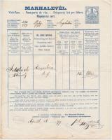 1877 Körösladány, Kétnyelvű marhalevél 5kr okmánybélyeggel K.Ladány oválbélyegzővel