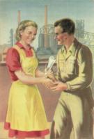 Gyári munkáspár / Hungarian socialist propaganda, factory