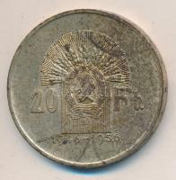 1956. 20Ft Ag "Tízéves a Forint / Lánchíd" T:2 patina