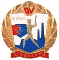 ~1970-1980. "Kiváló Tűzoltó" aranyozott, zománcozott fém jelvény (35x36mm) T:2
