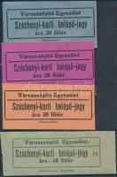 cca 1920-1940 A Városszépítő Egyesület Széchenyi-kerti belépőjegye, 4 db