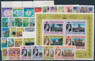 1974-1978 30 stamps with sets + 3 block 1974-1978 30 db bélyeg, közte teljes sorok és ívszéli értéke...