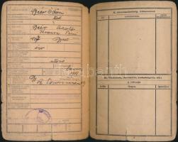 cca 1918 Katonai igazolványi lap izraelita vallású személy részére
